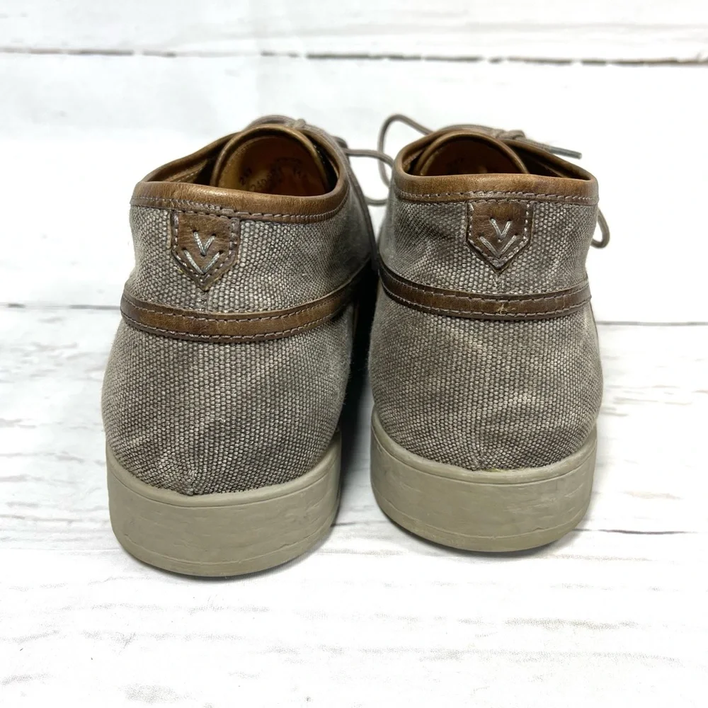 John‎ Varvatos Chukka Boots Mens Size 11.5 Gray Canvas Hand Made Lace Up Shoes